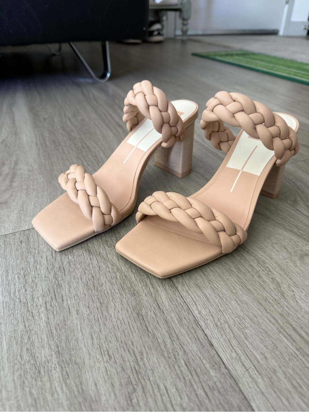Braided Strap Nude Heeled Sandals - Women BNWOT